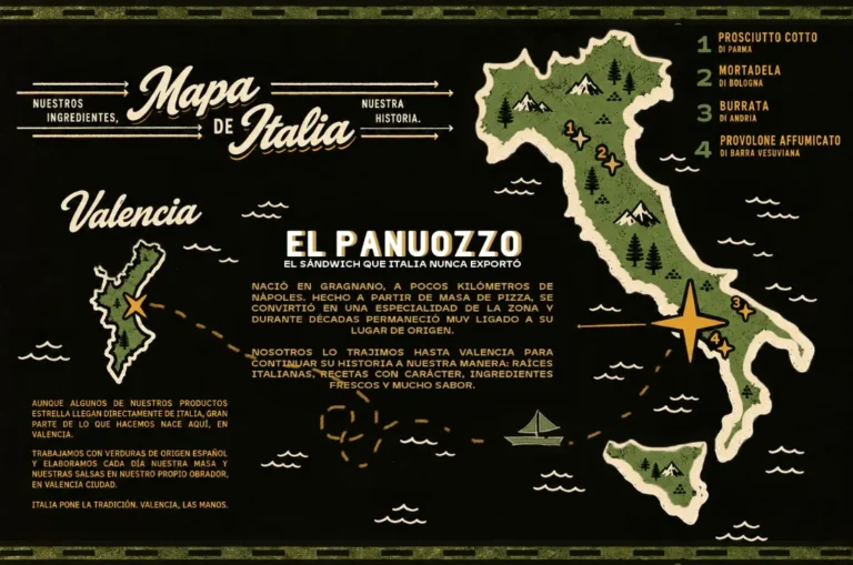 Mapa de Italia y origen del panuozzo en GIGI